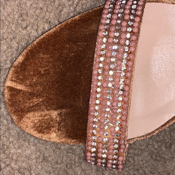 Rhinestone Brown faux fur heel - Picture 4 of 5